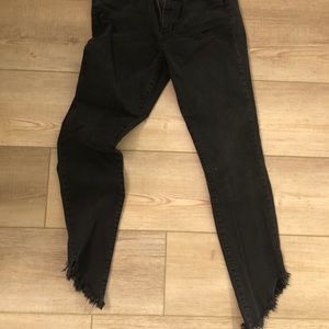 High rise black skinnies